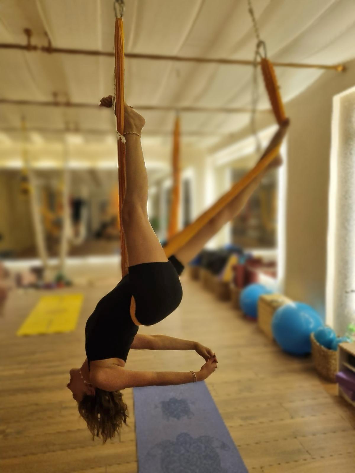 Aerial Bow Pose (Dhanurasana)